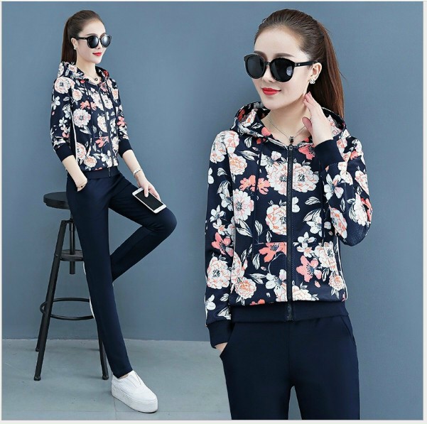 Set Bộ Dài Thể Thao Họa Tiết 3D in Hoa - BTN89